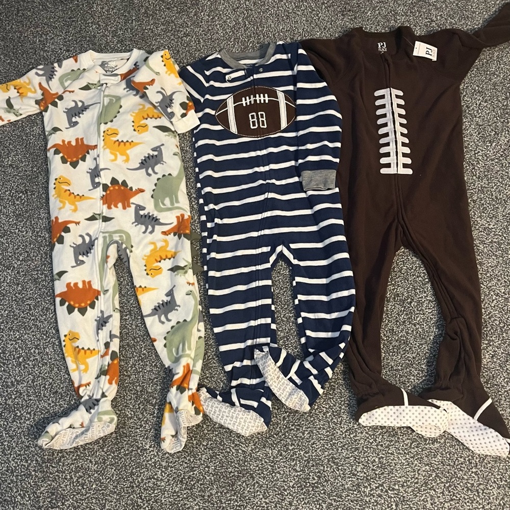 Footies PJ Bundle - Dinosaur and Football Designs